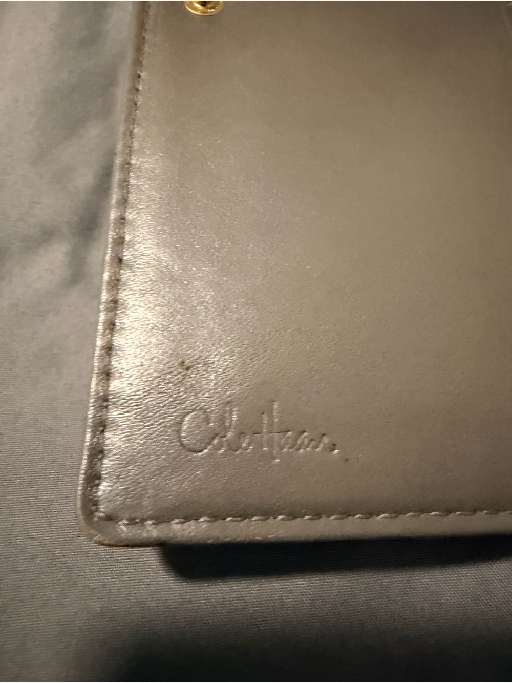 Cole Haan. Embossed Leather Organizer - Champagne/gold